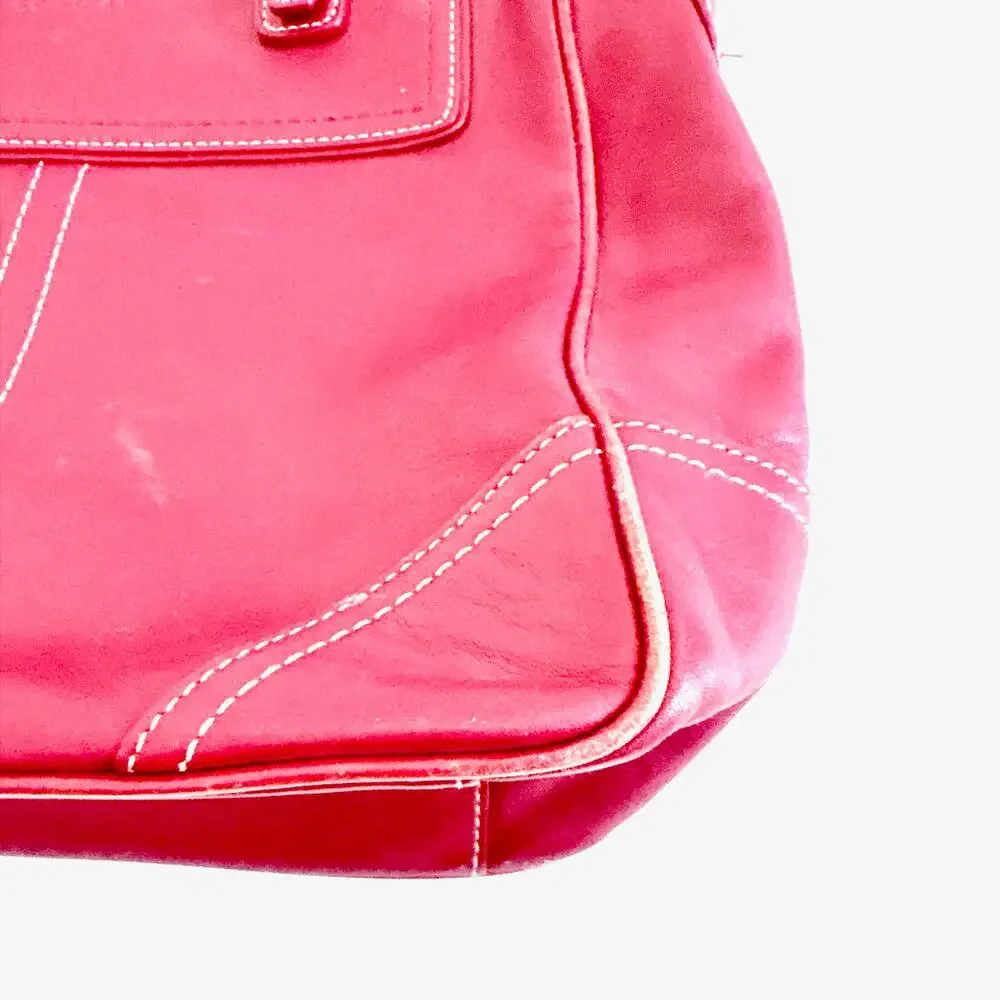 VINTAGE COACH LEGACY CLASSIC LEATHERWARE TOTE/SHOULDER BAG - RED